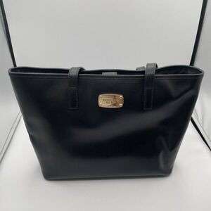 EUC Michael Kors Jet Set Small Travel Tote Bag Leather Black Laptop 38H5XTTT1L
